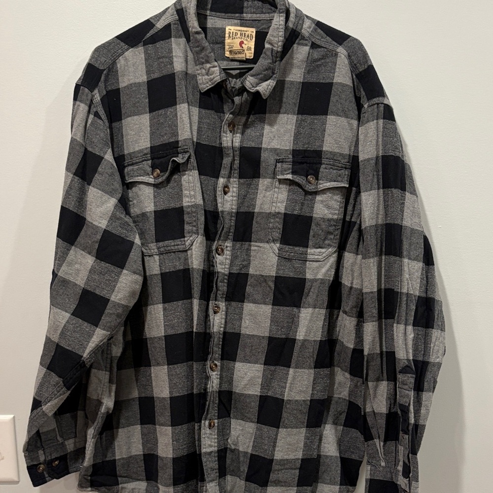 Best for 2x RedHead Black and Gray Plaid Casual Button Down Shirt